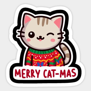 Merry Cat-Mas Sticker